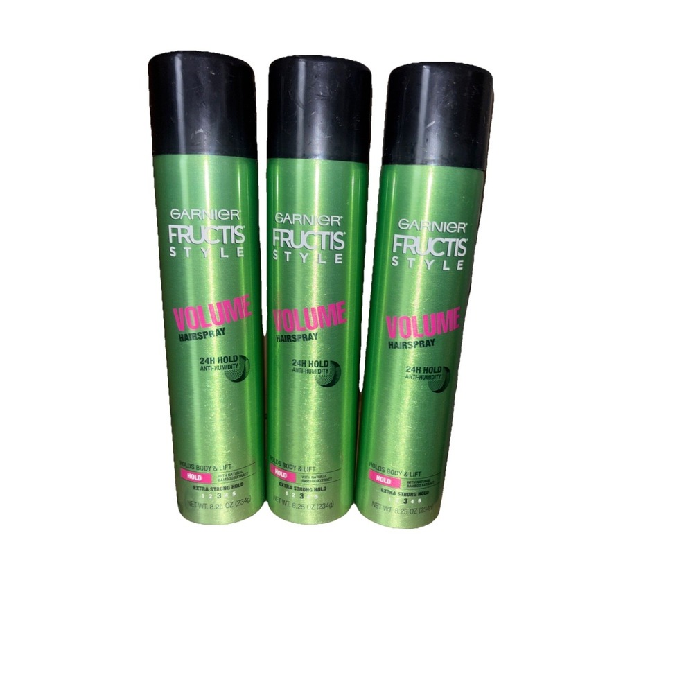 LOT OF 3 GARNIER FRUCTIS STYLE VOLUME HAIRSPRAY EXTRA STRONG HOLD ANTI-HUMIDITY